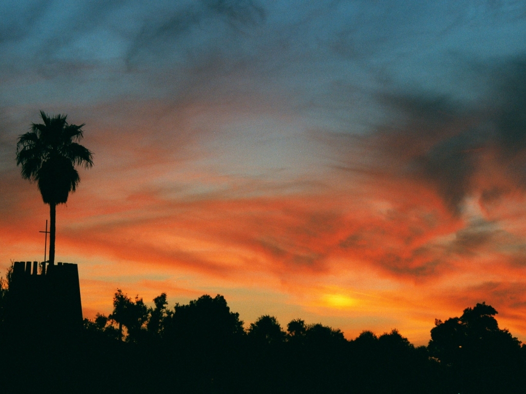 I was walking to Scottsdale Stadium one evening in 2001 when I saw this sunset.  There were some street lights that I edited out.  Not bad for a grab shot.  Click for next photo.
