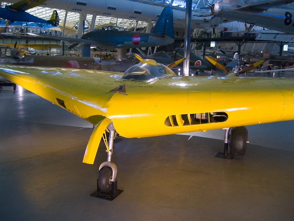An early predecessor to the B-2 is this Northrop Flying Wing from 1940. There was no place to display it until the new Air and Space Museum branch was built in Virginia.  Click for next photo.
