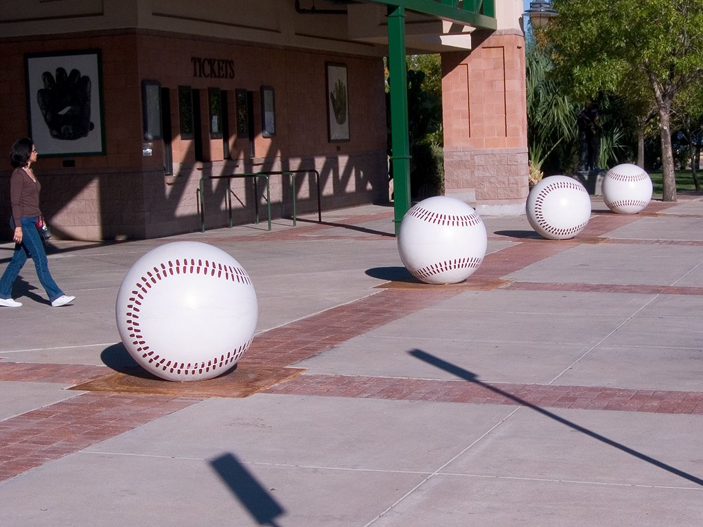Scottsdale Stadium has some new decorations, Arizona Fall League.  Click for next photo.