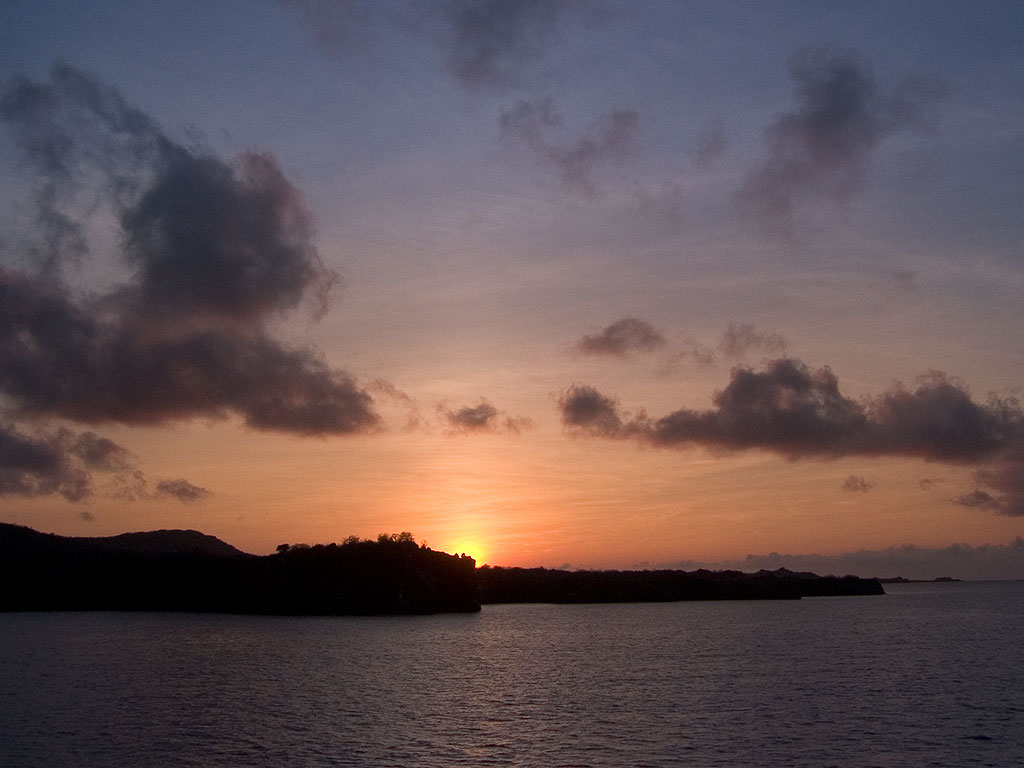 Sunset, Espanola Island, Galapagos.  Click for next photo.