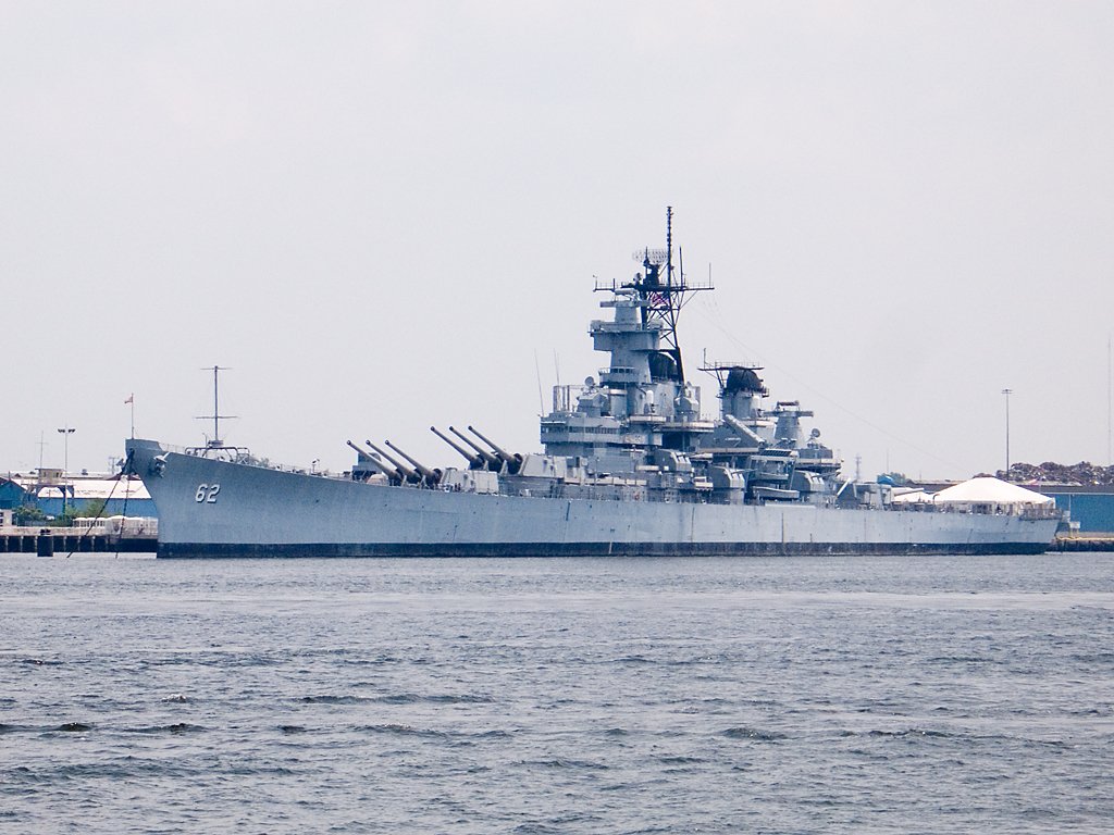 USS New Jersey, across the harbor from Philadelphia.  Click for next photo.