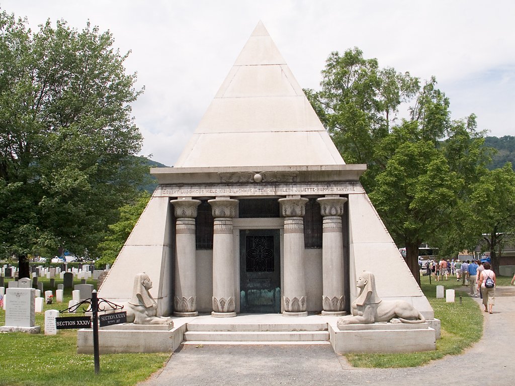 This pyramid mausoleum at West Point is for Egbert Ludovicus Viele (a civil engineer of note) and his wife.  West Point.  Click for next photo.