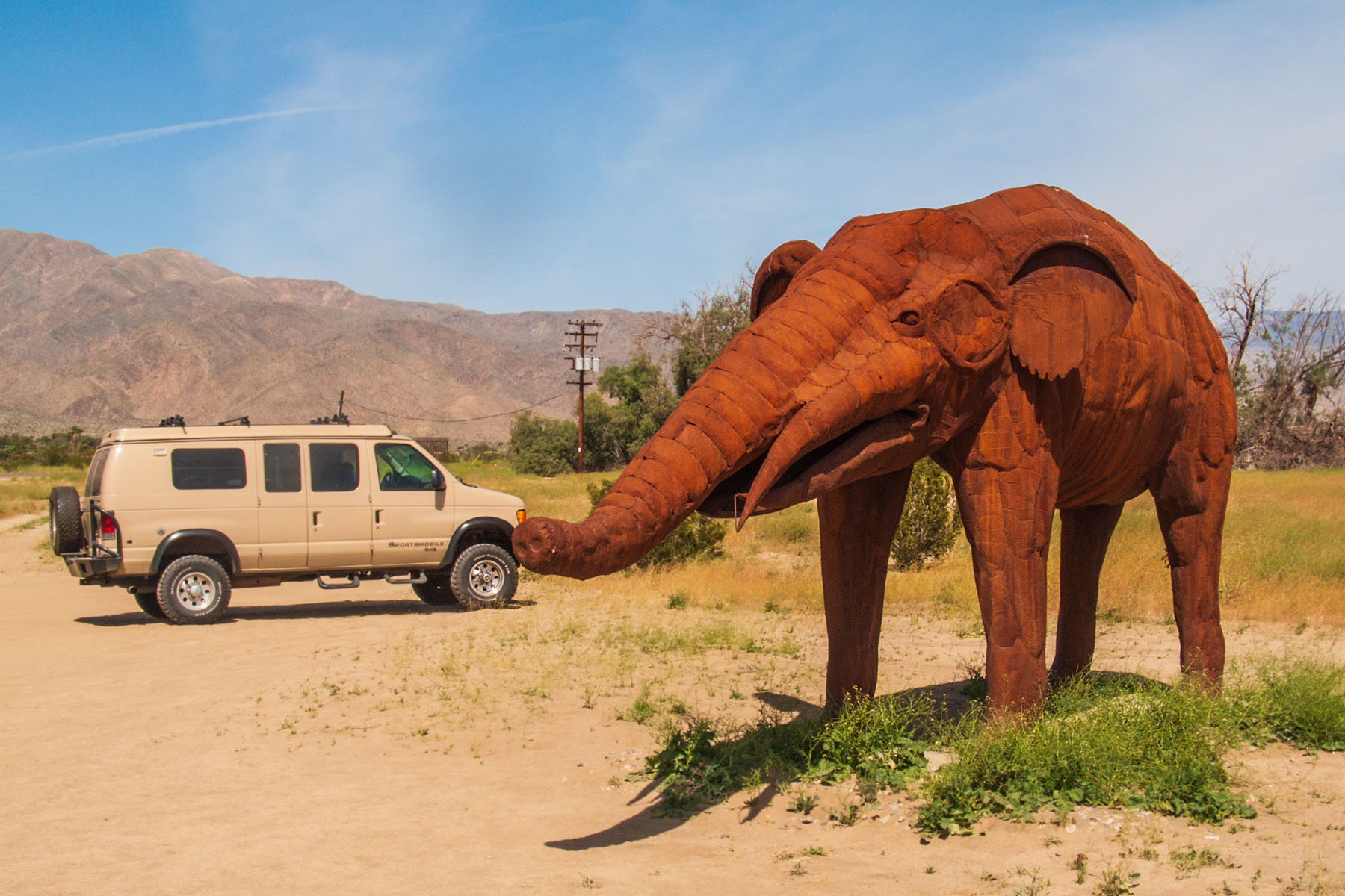 Sculpture in the desert, Borrego Springs, California.  Click for next photo.