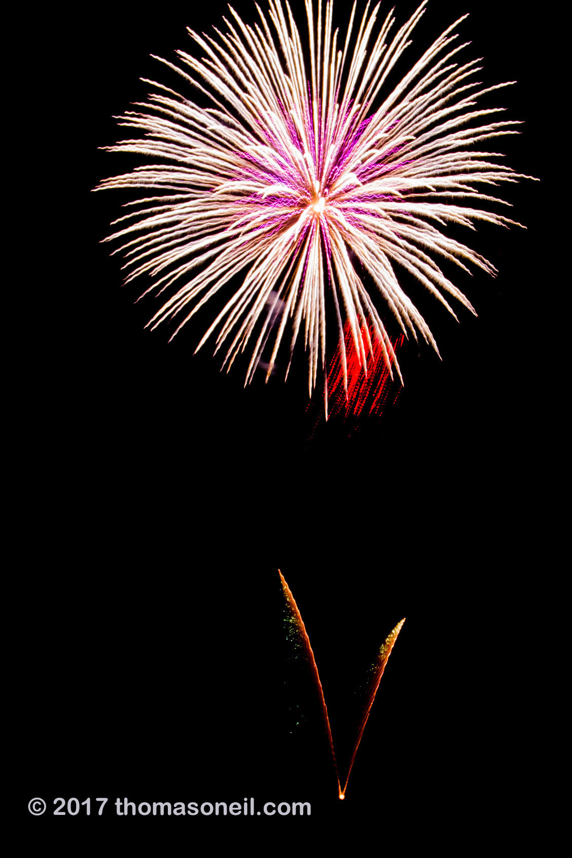 4th of July fireworks, Red Lodge, MT, 2017.  Click for next photo.