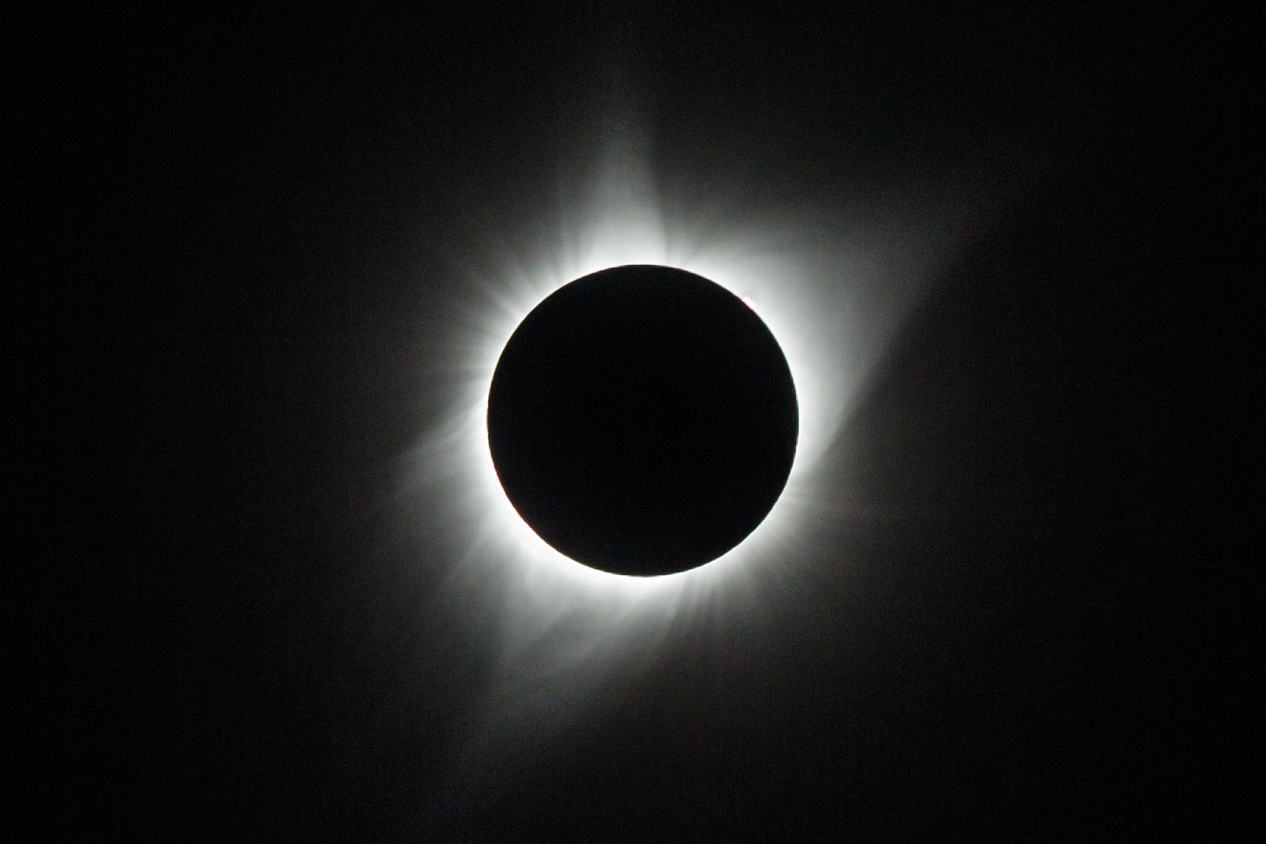 Solar eclipse, Aug. 21, 2017, first image of totality and the corona.  Shutter speed 1/250.  Click for next photo.