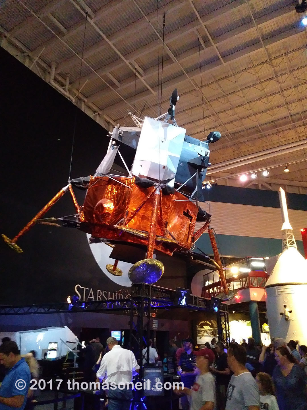 Apollo Lunar Excursion Module, Johnson Space Center, Houston, 2017.  A replica, of course.  Click for next photo.
