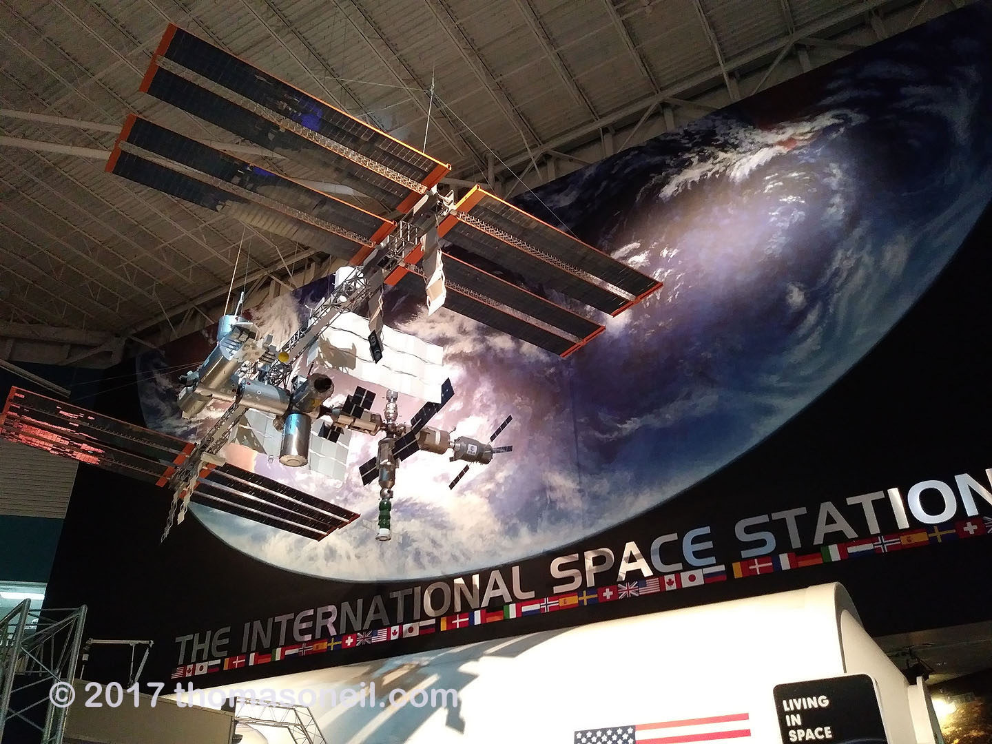 A depiction of the International Space Station, Johnson Space Center, Houston, 2017.  Click for next photo.