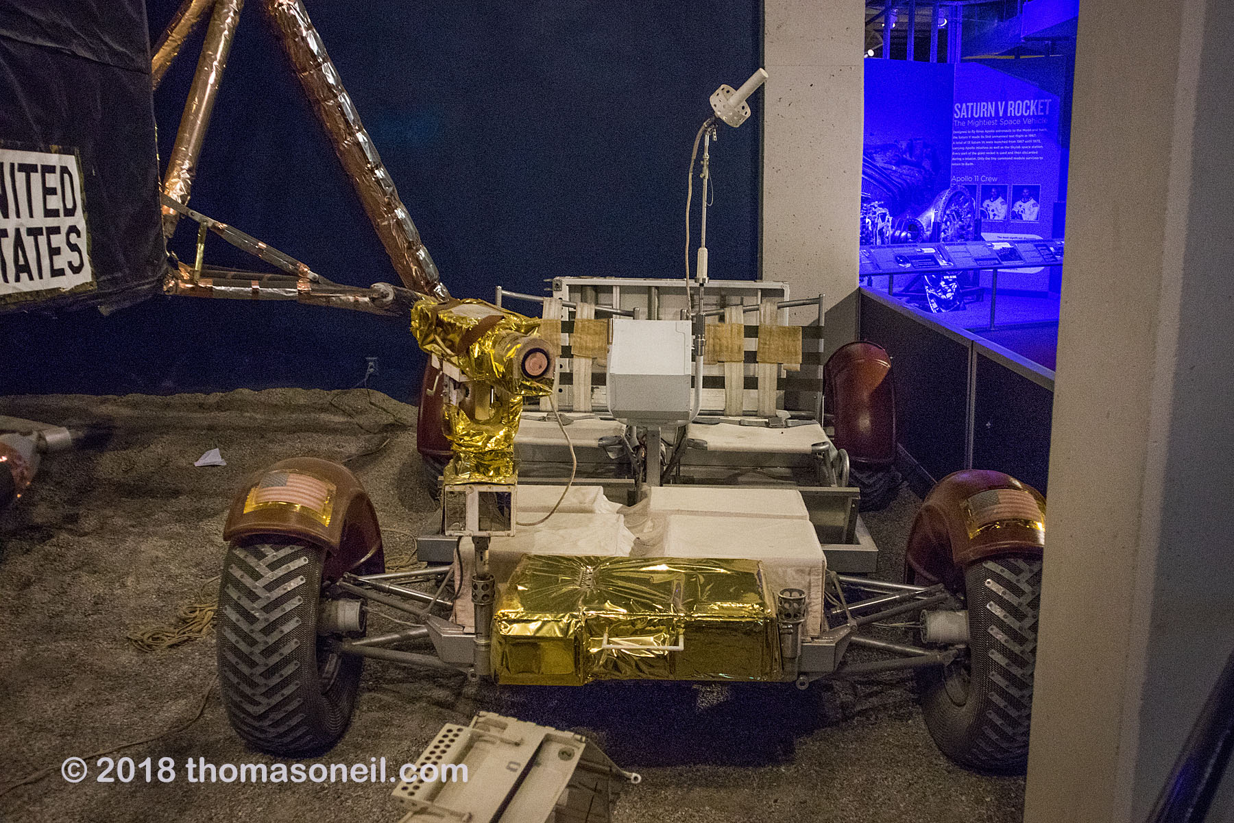 Lunar rover in 2018 at the Kansas Cosmosphere.  Click for next photo.
