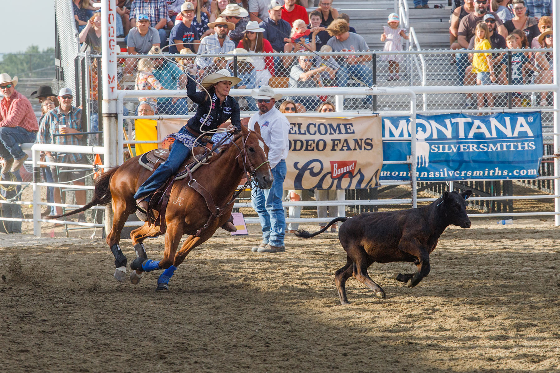 Breakaway Roping, Home of Champions Rodeo, Red Lodge, MT.  Click for next photo.