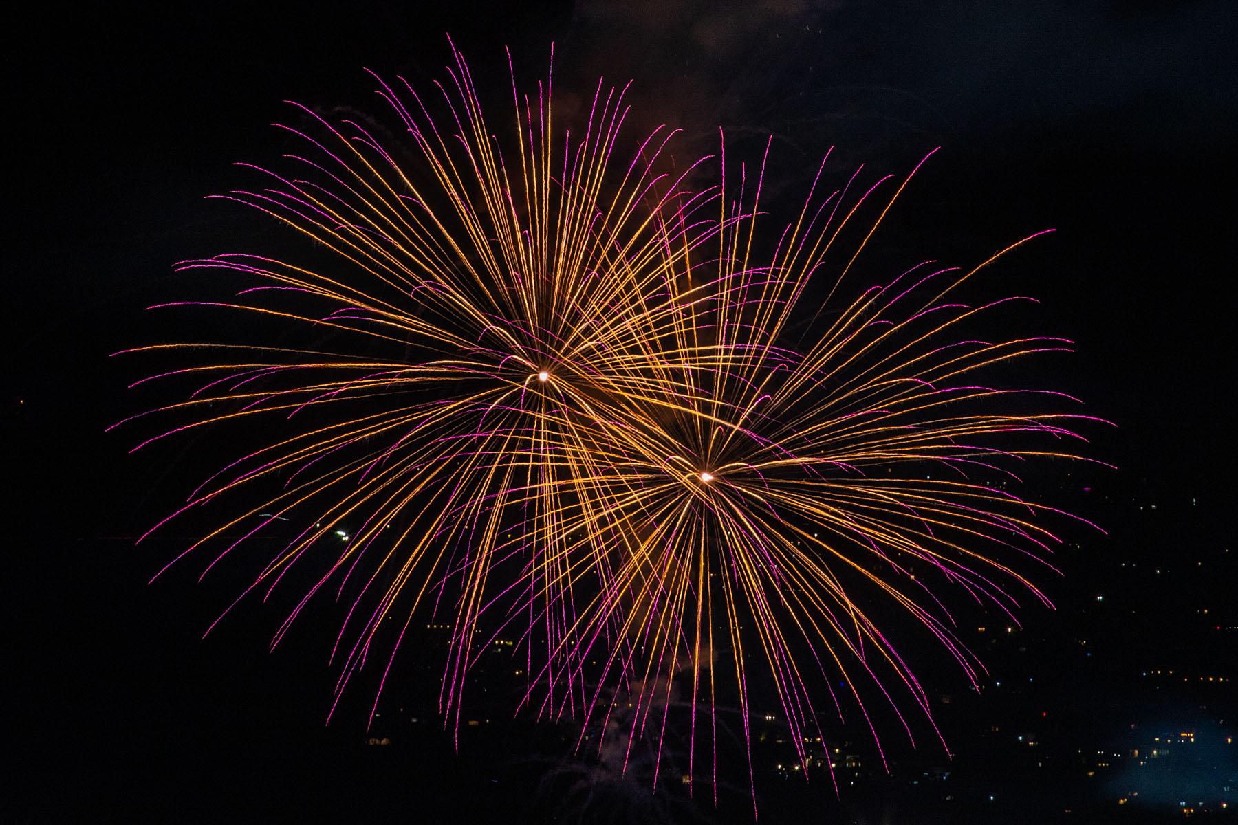 Fireworks, Albuquerque Balloon Fiesta.  Click for next photo.