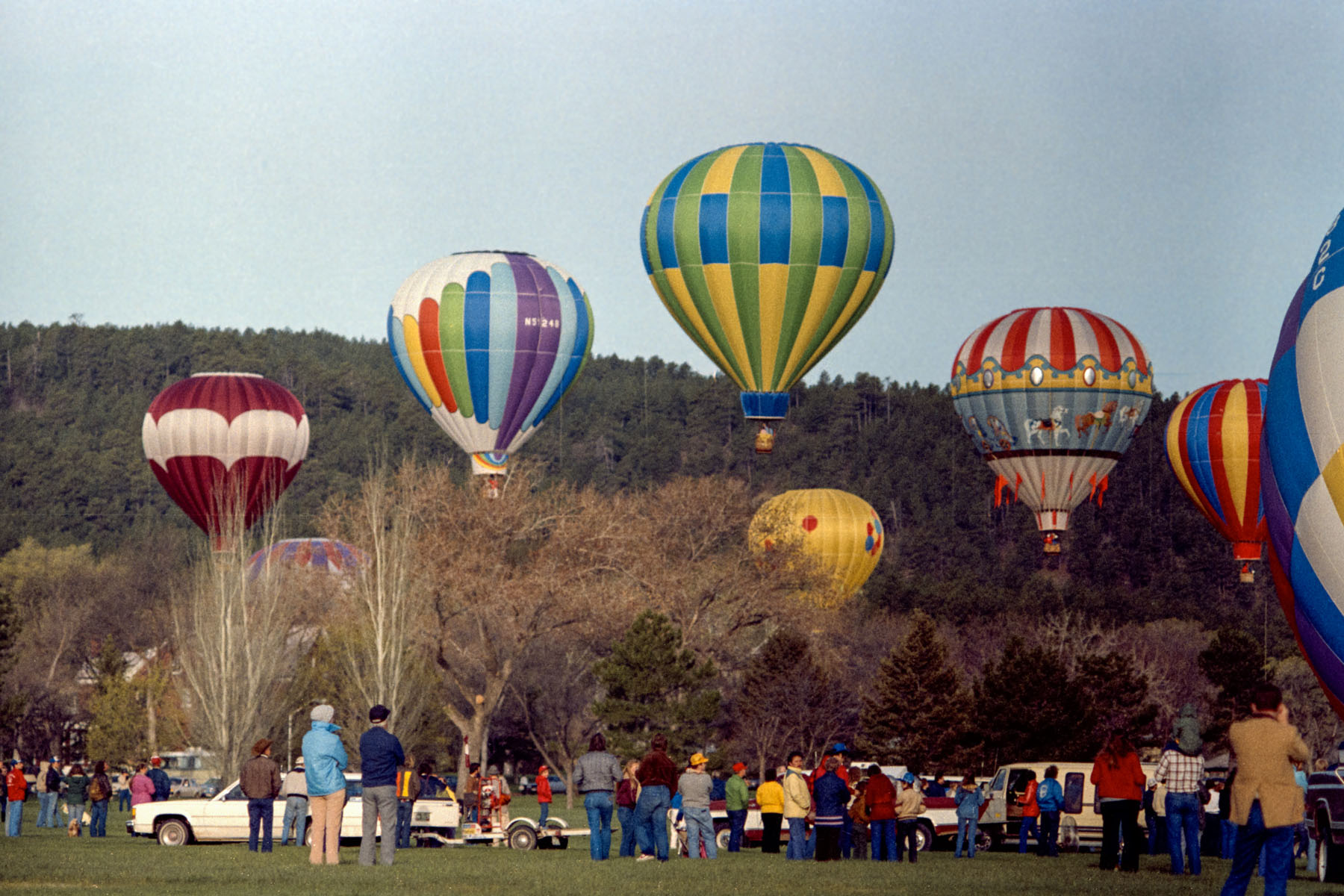 Flashback to my first balloon launch, Fort Meade Parade Grounds near Sturgis, SD, May 1983.  Click for next photo.