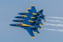 Blue Angels in a tight line. 100-400mm (400mm), 1/500 at f/10.