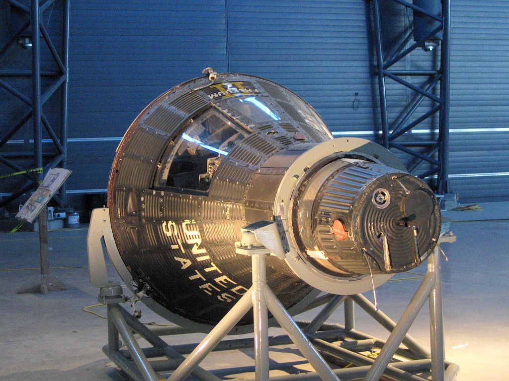 At the new Air and Space museum, this unflown Mercury capsule was for a 1963 Alan Shepard mission, but NASA decided instead to end the Mercury program and move on to Gemini.  It was named Friendship 7 II after Shepard’s original 1961 capsule.  Click for next photo.