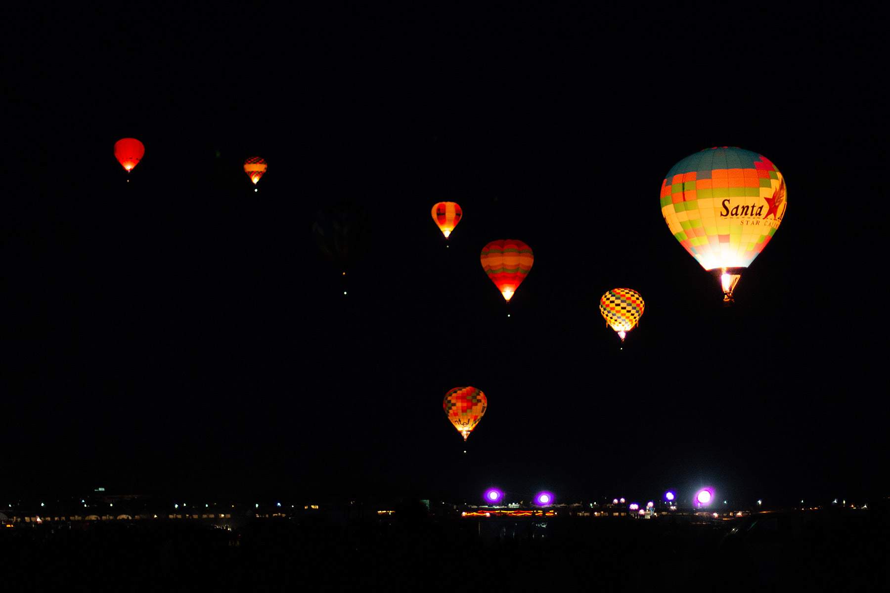 Before dawn, Albuquerque Balloon Fiesta.  Click for next photo.