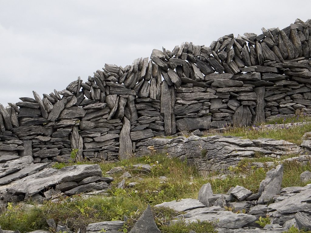 Typical stone wall, Inis Meáin, Ireland.  Click for next photo.