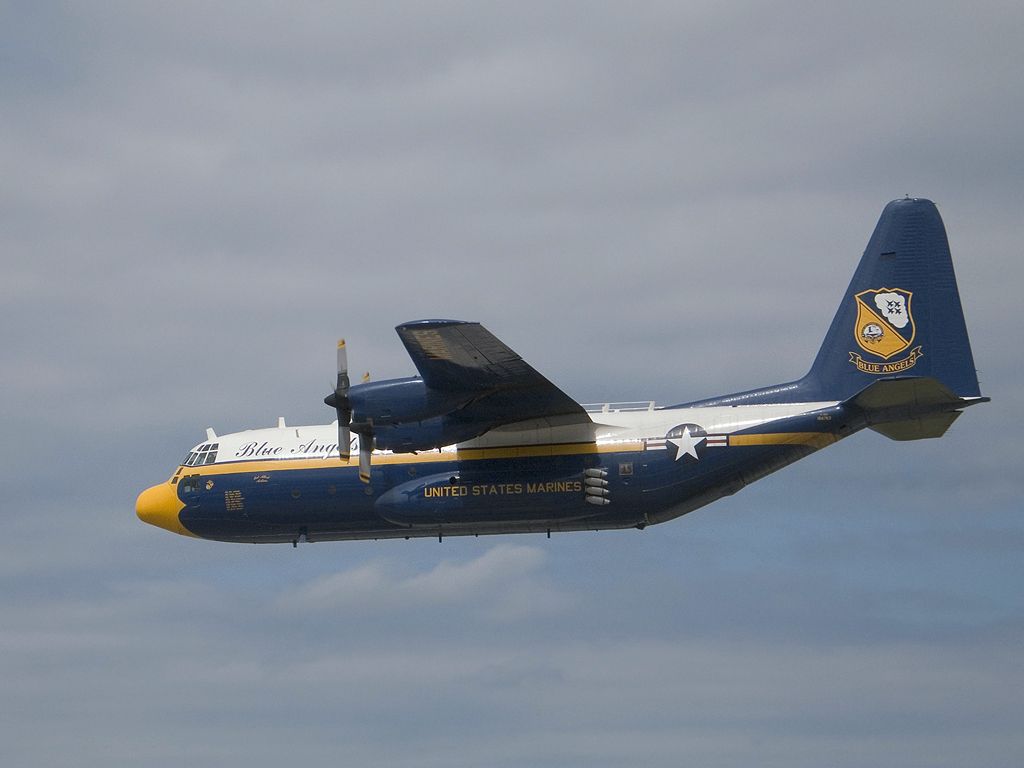 Blue Angels C-130 support aircraft "Fat Albert", Rhode Island ANG.  Click for next photo.
