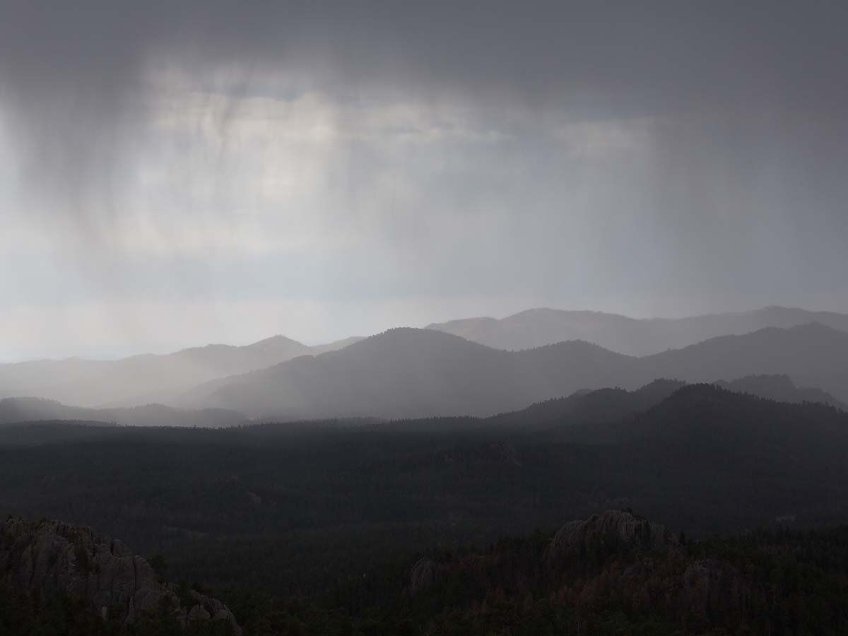 Rain over the Black Hills.  Click for next photo.