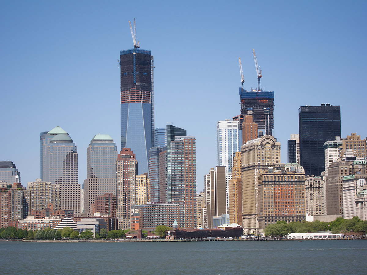 Lower Manhattan, New York City.  The Freedom Tower now rivals the Empire State Building as the citys tallest.  Click for next photo.