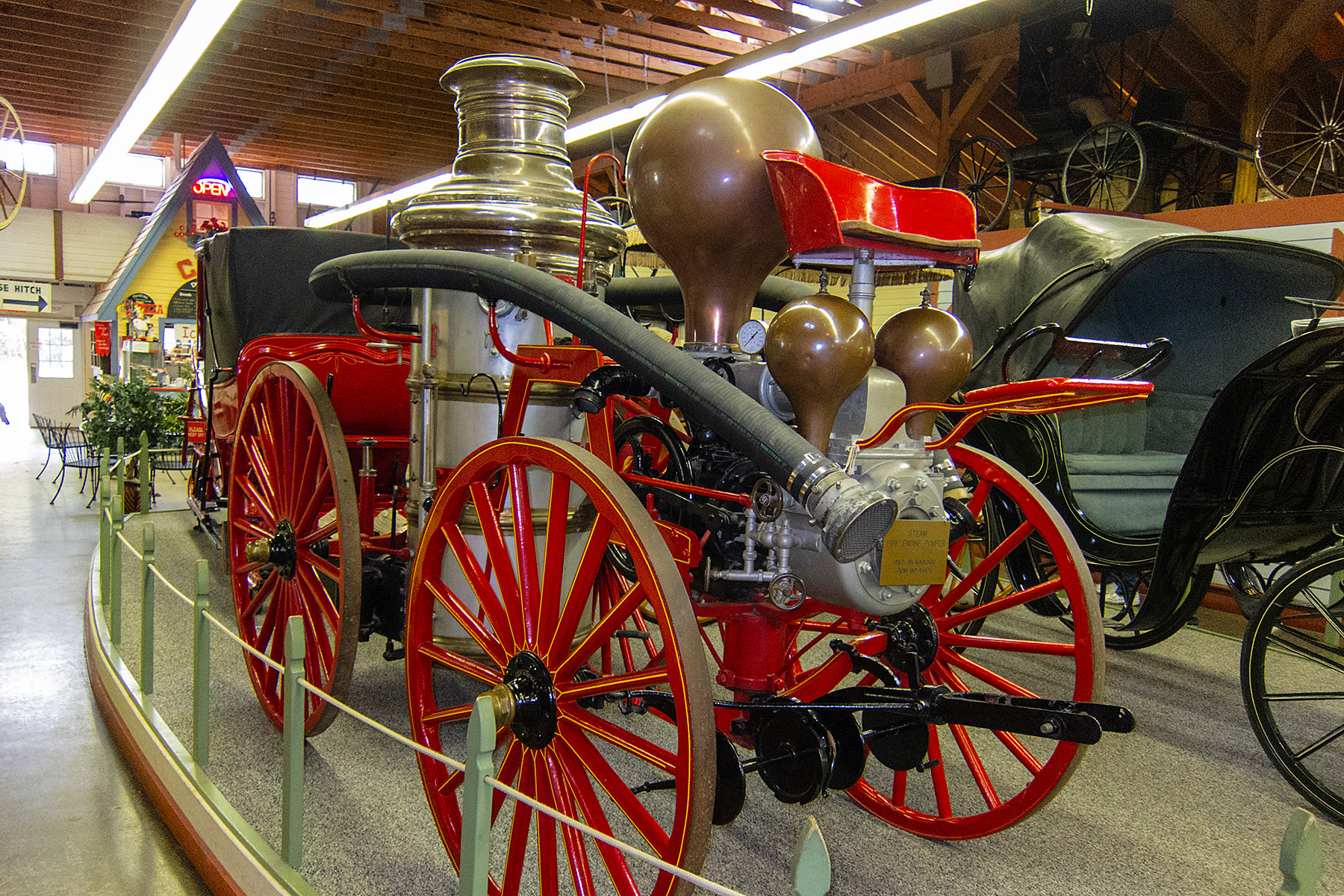 Antique steam fire engine pumper, Mackinac Island, Michigan.  Click for next photo.