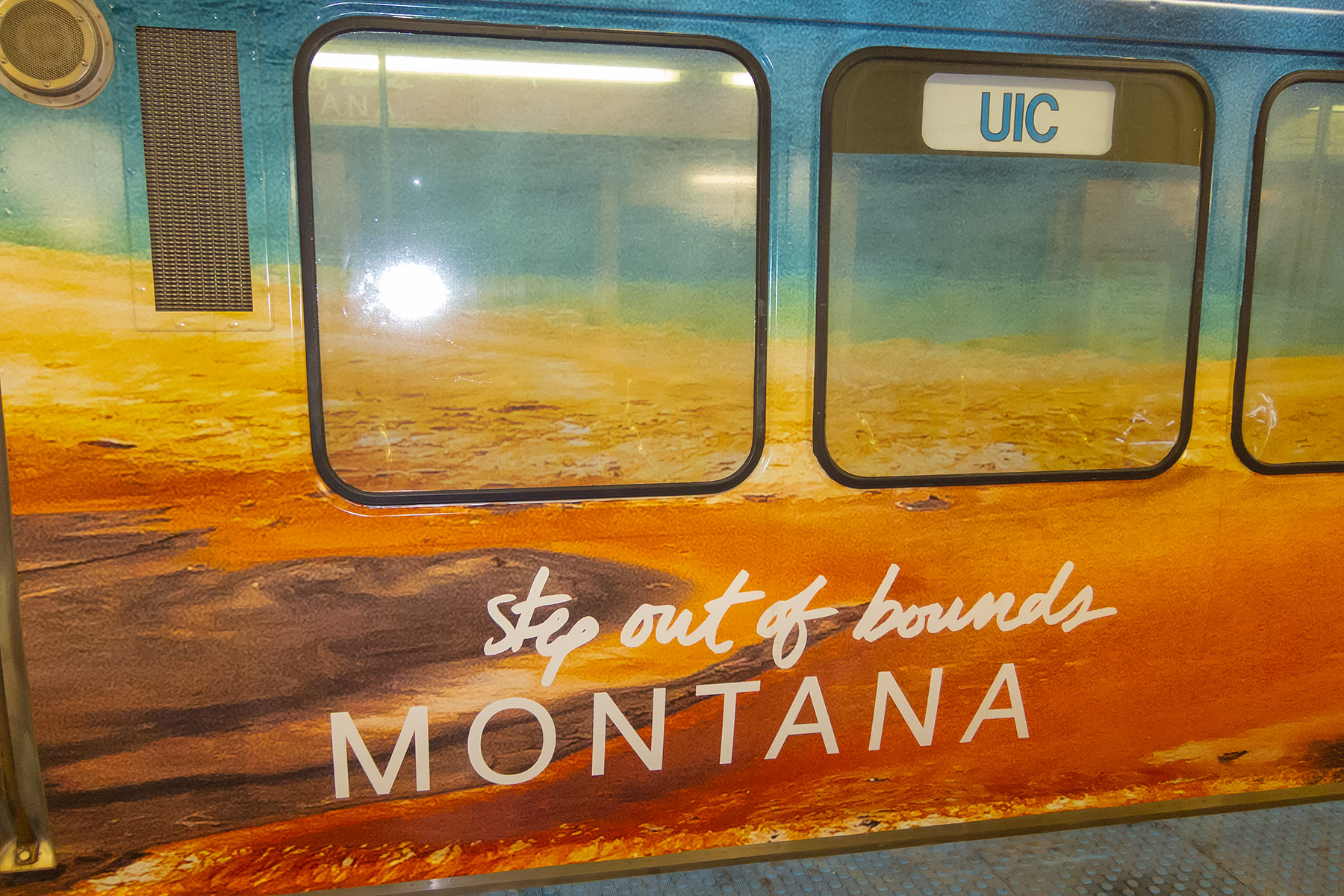 This subway car struck my fancy because it was a few weeks before actually going to Montana, Chicago.  Click for next photo.