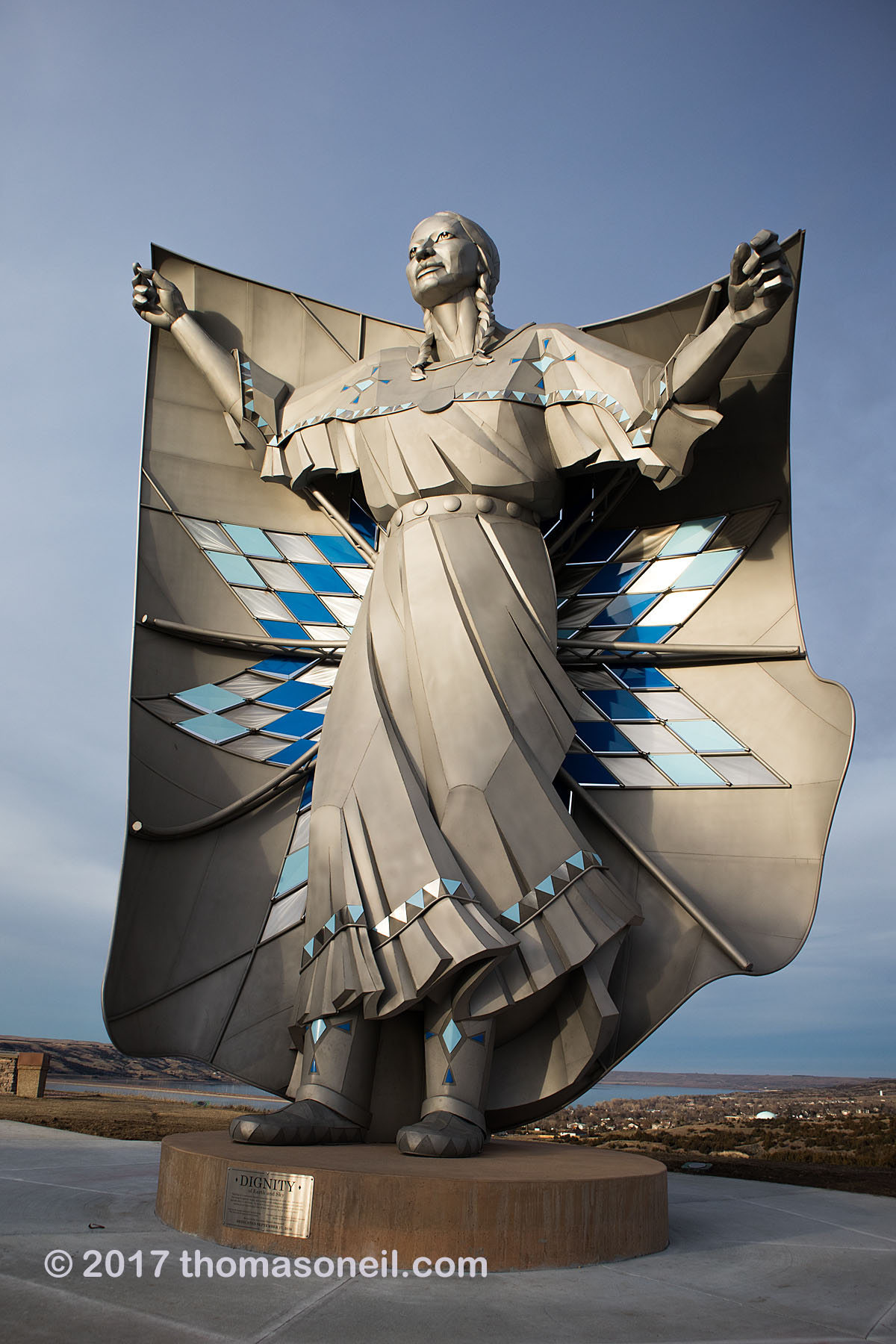 "Dignity" sculpture at Chamberlain I-90 rest stop, South Dakota.  Click for next photo.