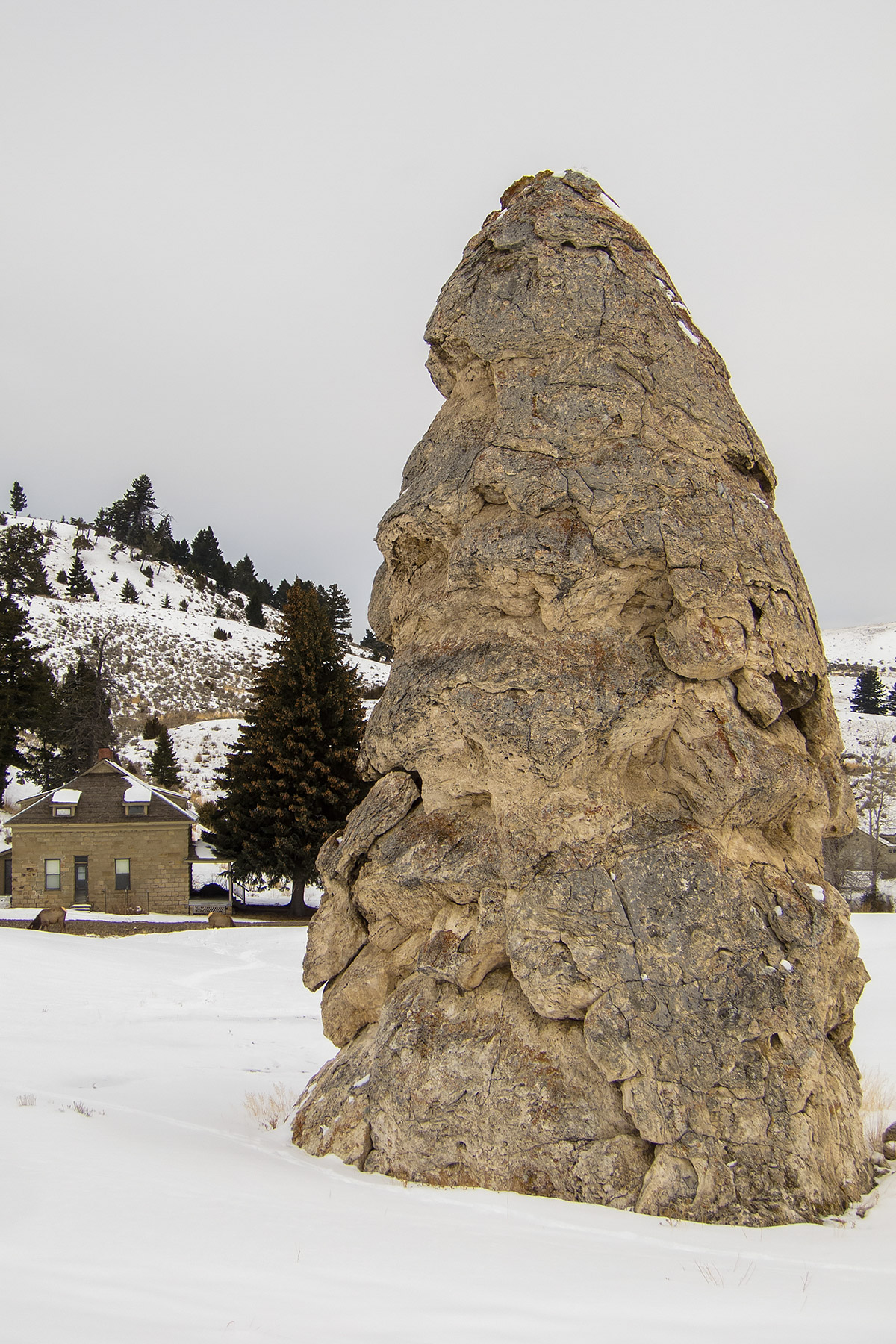 Liberty Cap, Mammoth Hot Springs, Yellowstone National Park.  Click for next photo.