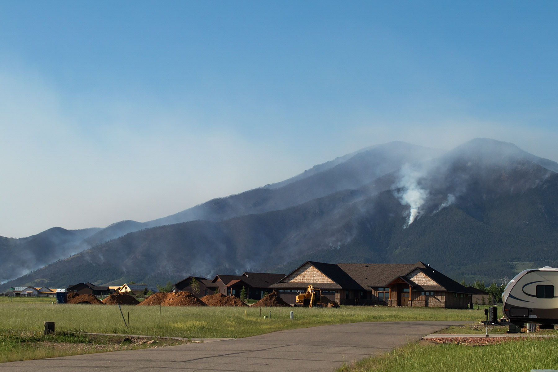 Robertson Draw Fire, the morning after the inferno, Red Lodge, Montana.  Click for next photo.