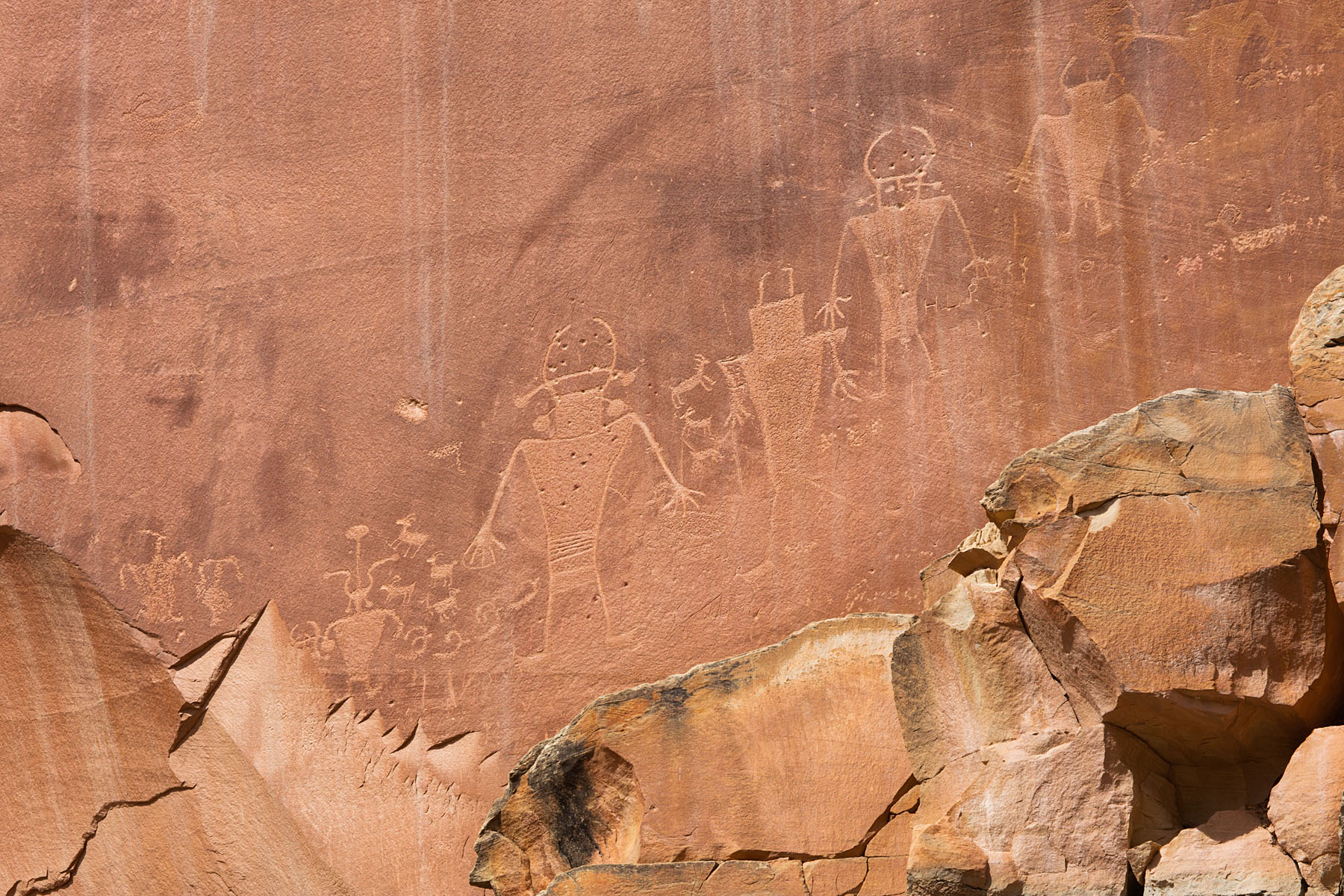Petroglyphs in Capitol Reef National Park, Utah.  Click for next photo.