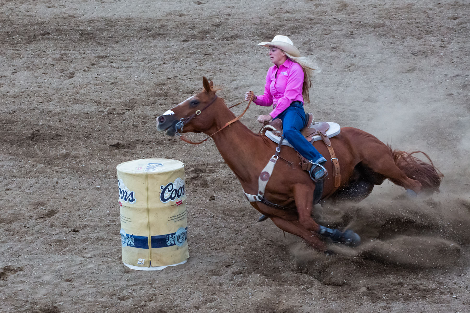 Barrel racing, Red Lodge 4th of July rodeo.  Click for next photo.