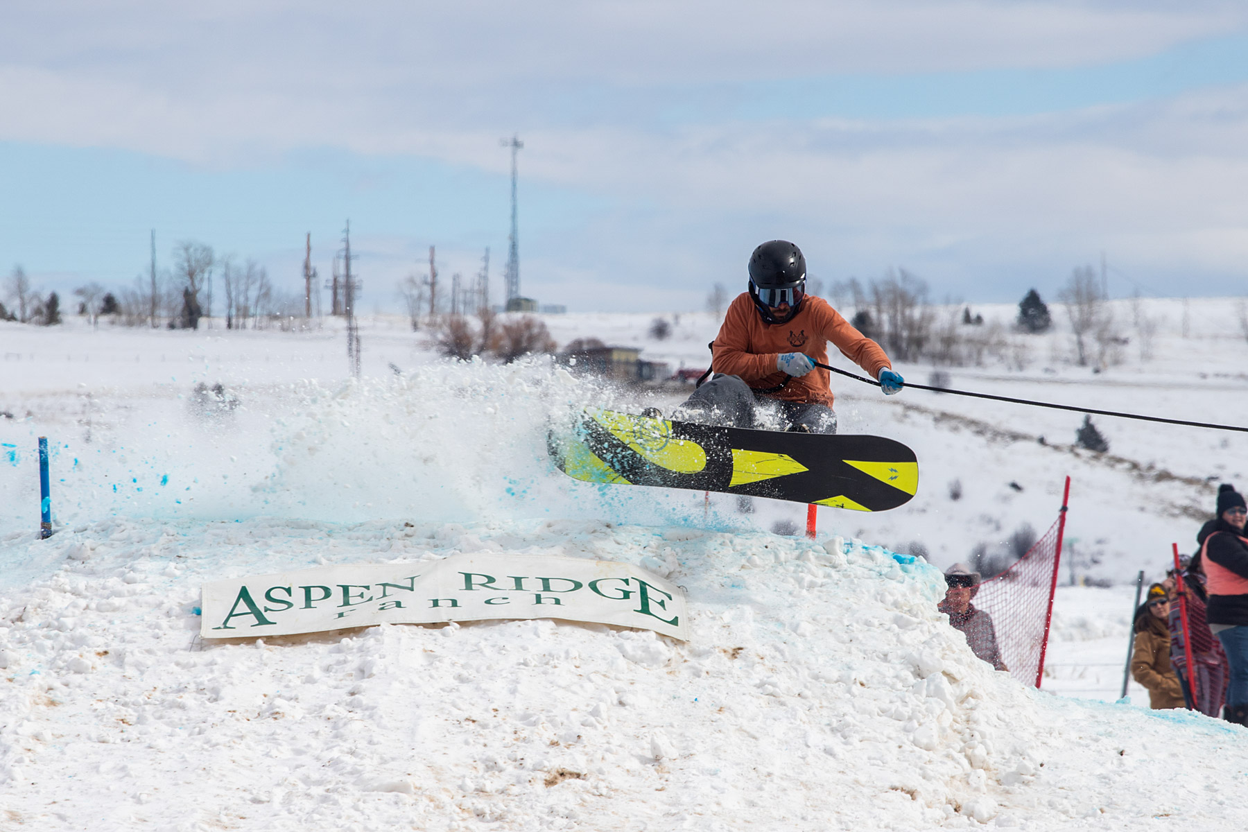 Snowboarder, Ski Joring National Finals.  Click for next photo.