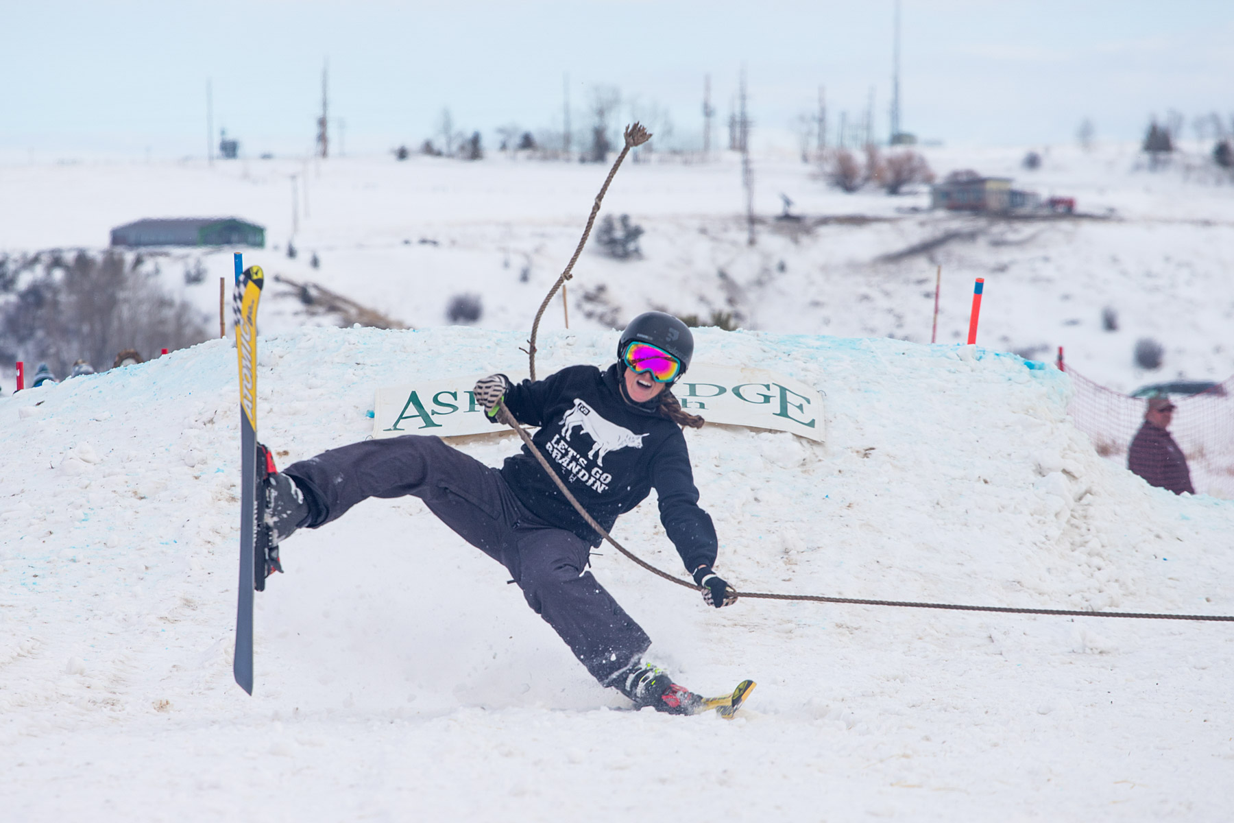 Going sideways, Ski Joring National Finals.  Click for next photo.