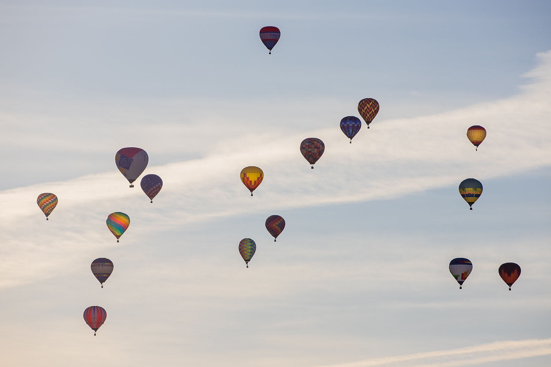 A small part of the mass launch, Albuquerque Balloon Fiesta.  Click for next photo.