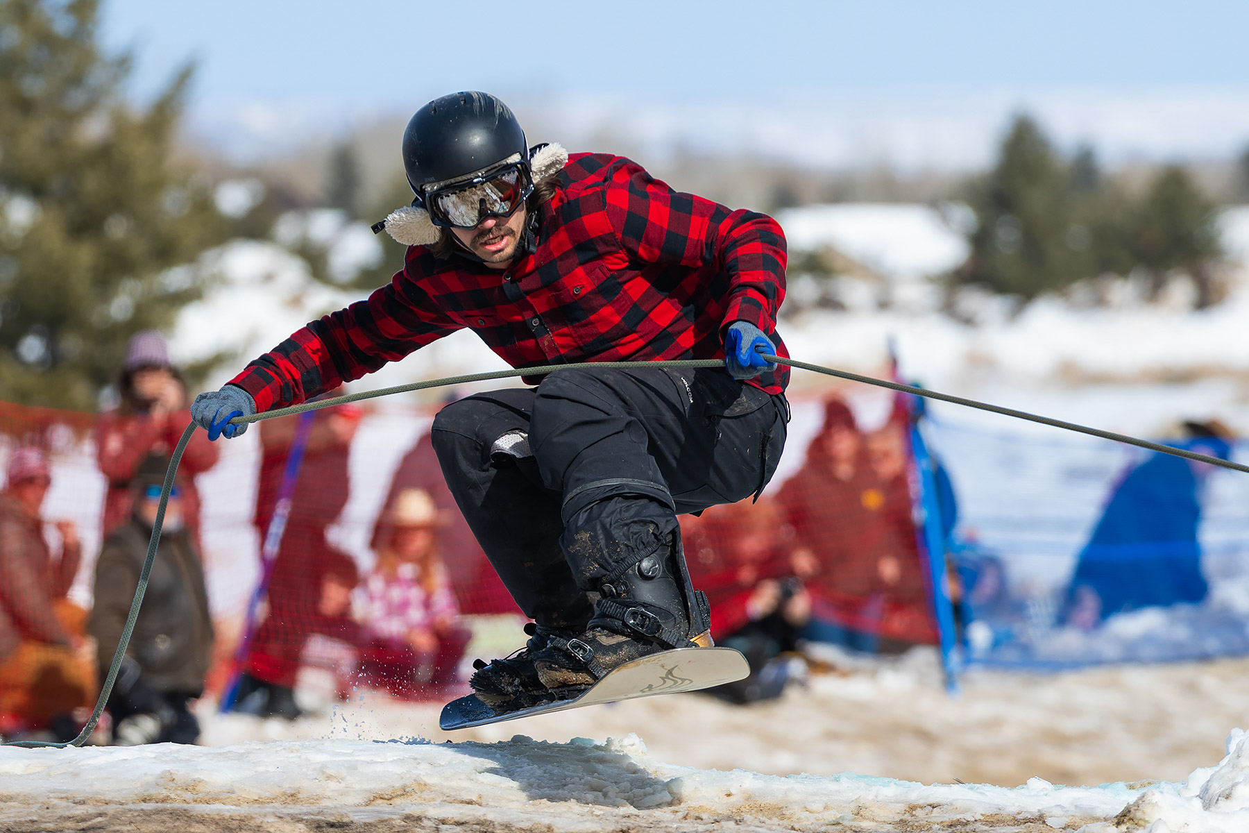Snowboard division, Ski Joring National Finals.  Click for next photo.