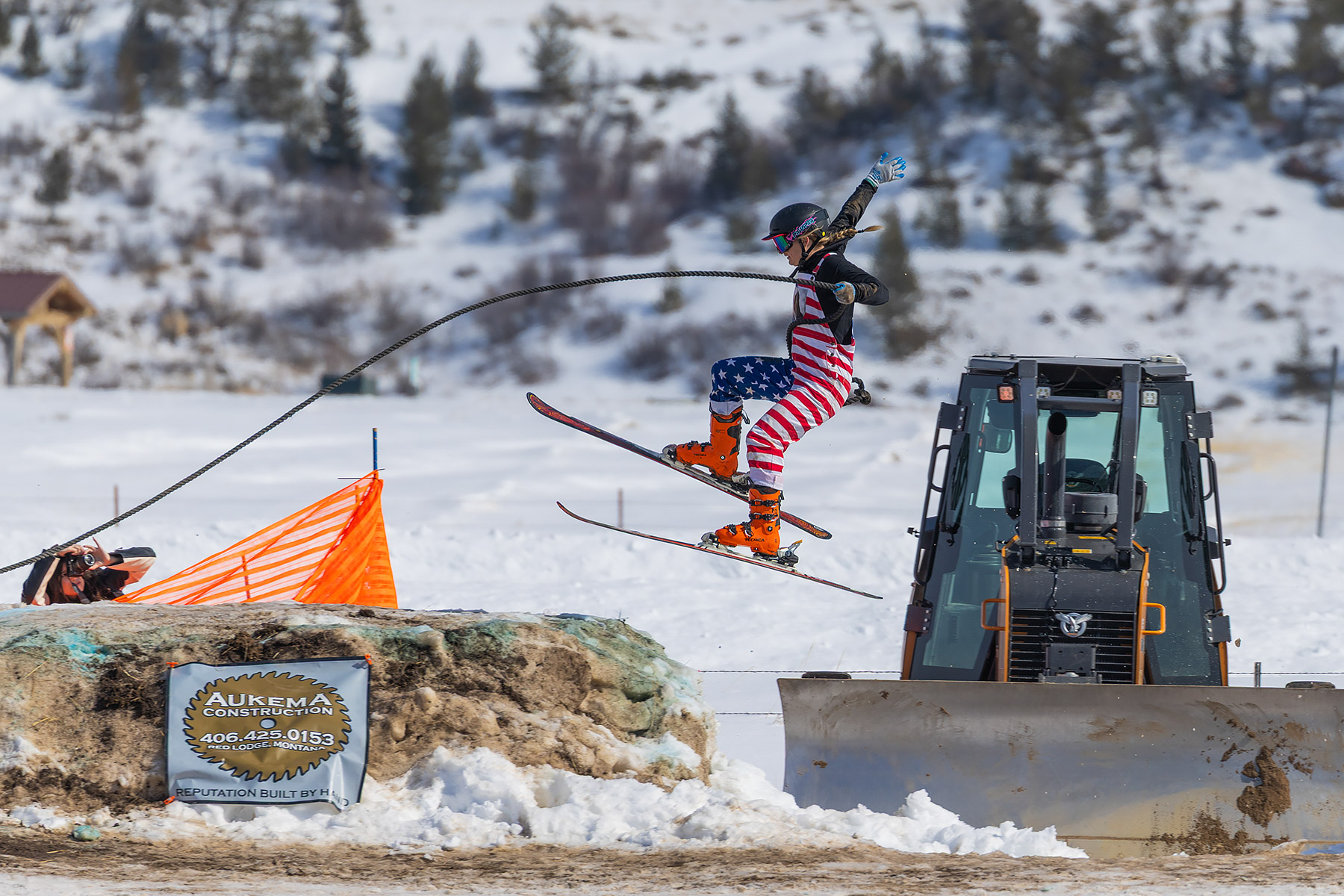 The first jump, Ski Joring National Finals.  Click for next photo.